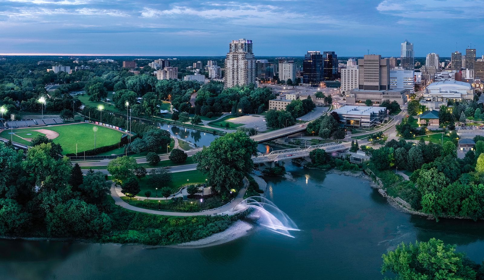 Labatt Park near the forks of the thames river